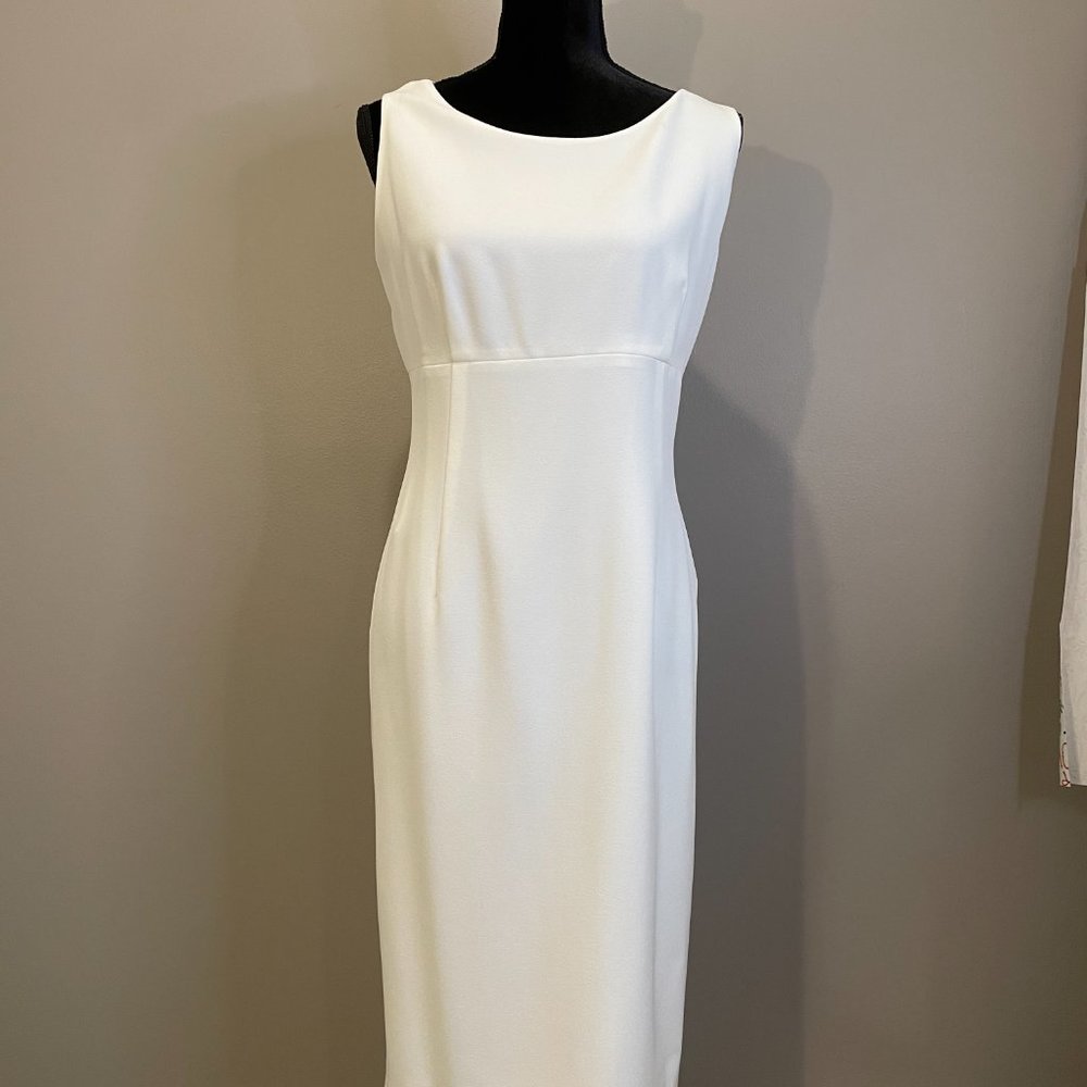 Kasper Women's Sleeveless Sheath Dress Career Formal sz 12 White NWOT
